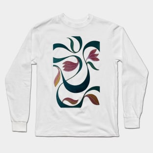 hand drawn flower pattern Long Sleeve T-Shirt